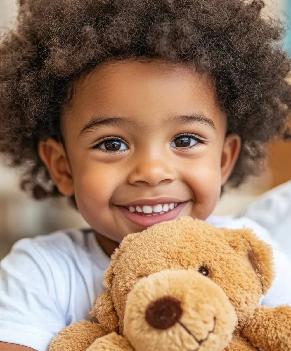 Child with stuffed bear